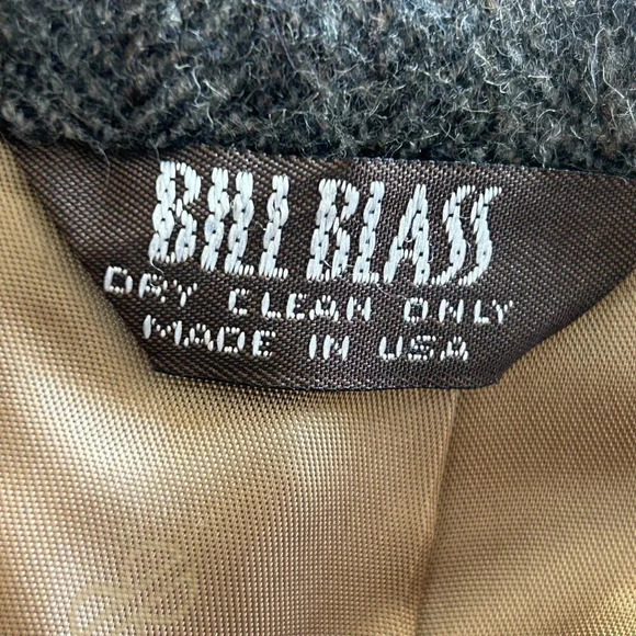Bill Blass Vintage 100% Camel Hair Gray Brown Herringbone Tweed Blazer - Picture 2 of 8